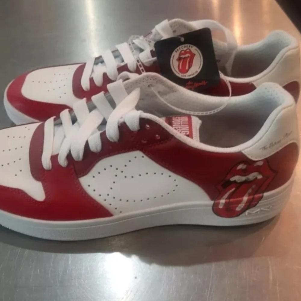 Mark Nason White & Red Rolling Stones Collaboration Low-Top Sneaker New Without